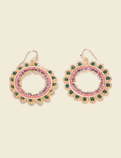 Boucles d'oreilles pendantes multicolore femme