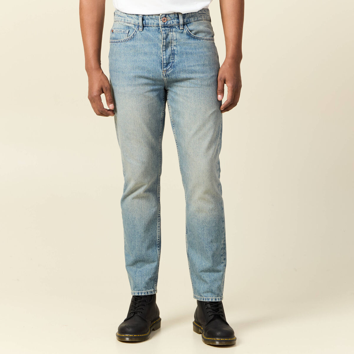Jeans straight taille tapered denim dirty homme