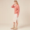 Pull manches longues rose femme