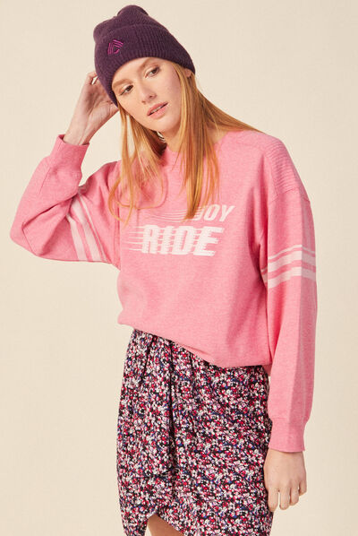 Sweat éco-responsable rose fushia femme