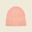 Bonnet tricoté fabriqué en France orange foncé femme