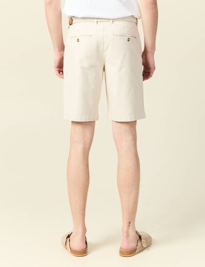 Bermuda droit chino ceinture sable homme