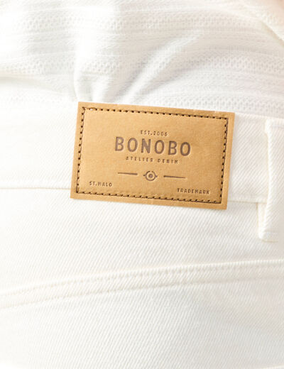 Bermuda droit en jean denim blanc homme