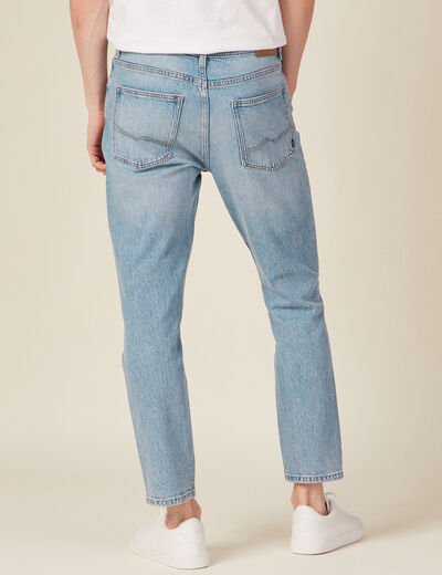 Jeans slim 5 poches denim bleach homme