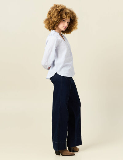 Blouse manches longues bleu ciel femme