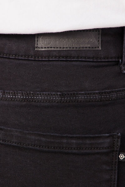 Jeans skinny 7/8ème denim noir femme