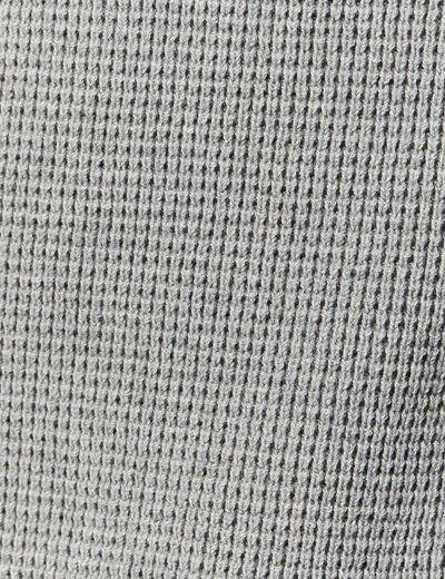 Pull manches longues col rond gris homme