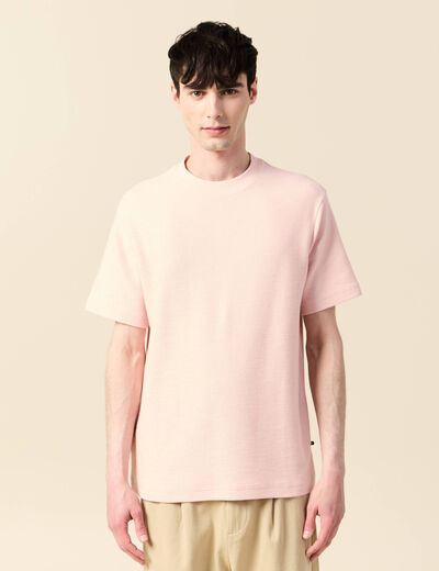 T-shirt manches courtes rose clair homme