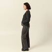 Gilet manches longues gris fonc&eacute; femme