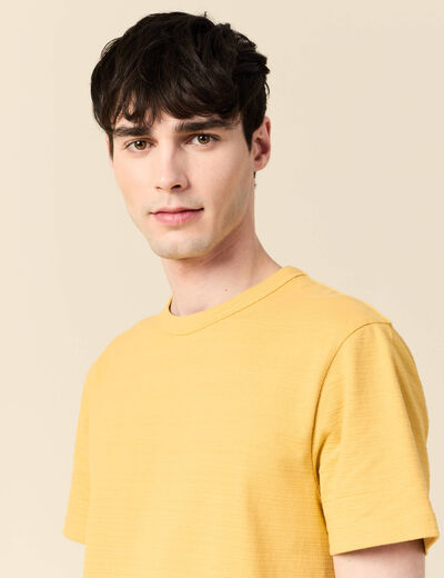 T-shirt manches courtes jaune moutarde homme