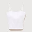 D&eacute;bardeur ajust&eacute; cropped d&eacute;collet&eacute; blanc femme