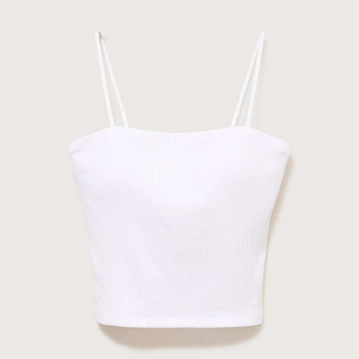 D&eacute;bardeur ajust&eacute; cropped d&eacute;collet&eacute; blanc femme