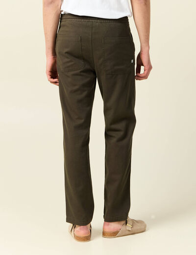 Pantalon chino vert kaki homme