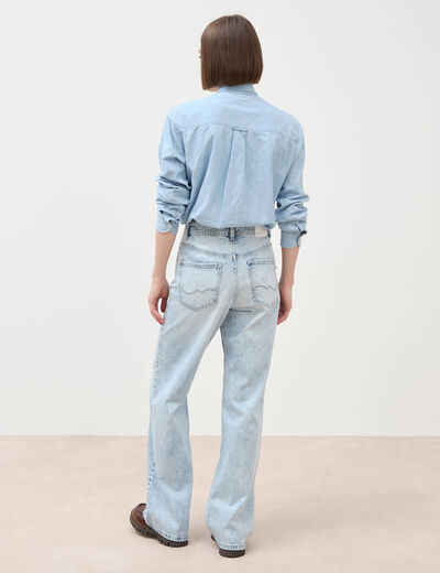 Jeans large taille standard denim snow bleu femme