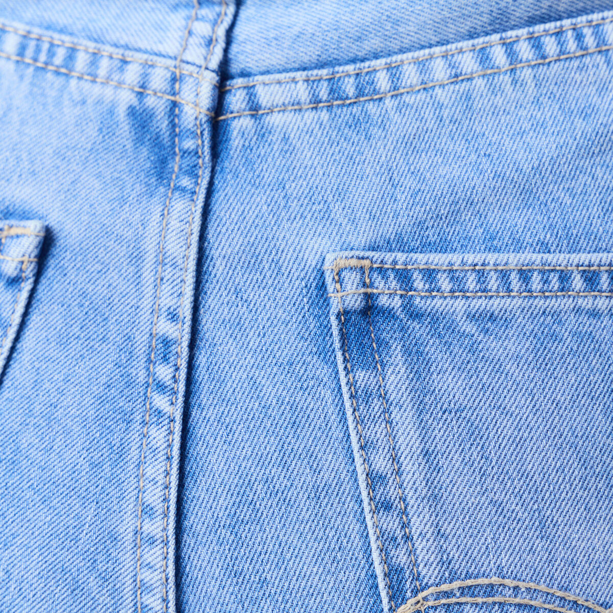 Jeans slouchy 7/8ème denim baby bleu femme