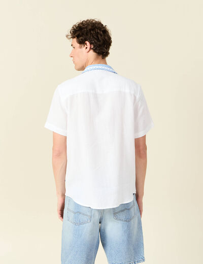 Chemise manches courtes blanc homme