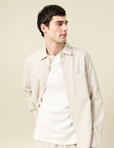 Surchemise manches longues ecru homme