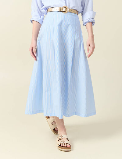Jupe en coton taille standard bleu femme