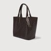 Ensemble cabas tress&eacute; 2 en 1 marron fonc&eacute; femme