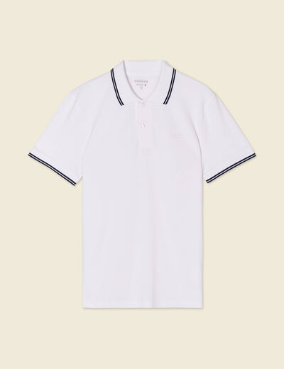 Polo éco-responsable blanc homme