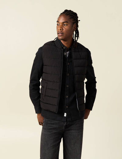 Doudoune courte sans manches noir homme