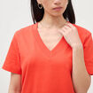 T-shirt manches courtes orange fonc&eacute; femme