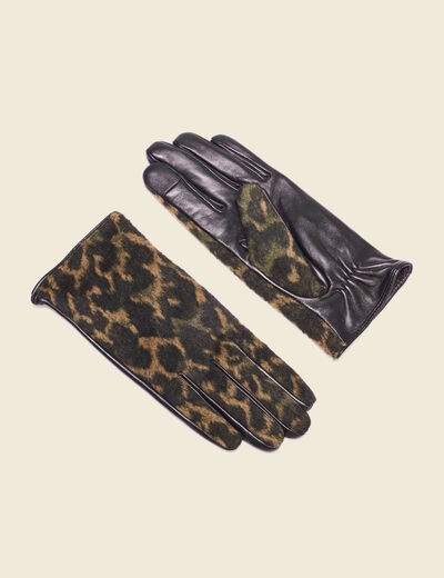 Gants en cuir noir femme