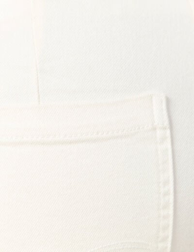 Jeans large taille haute denim blanc femme