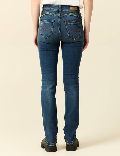 Jeans regular taille haute denim stone femme