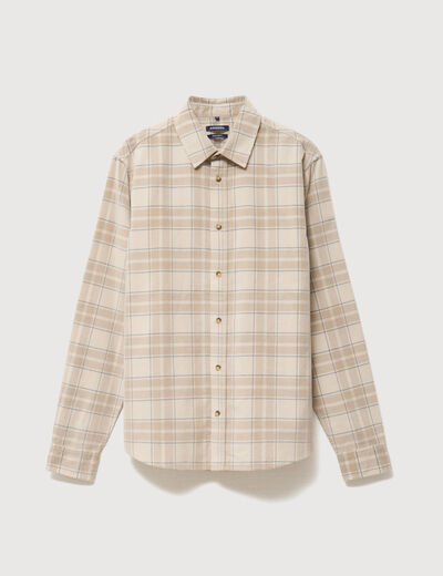 Chemise col classique manches longues sable homme