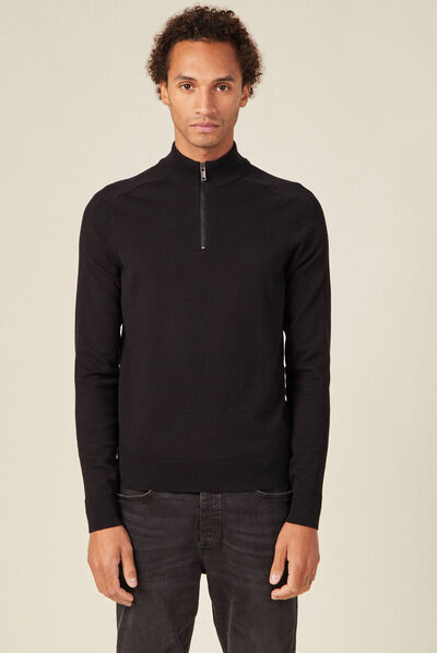 Pull manches longues noir homme
