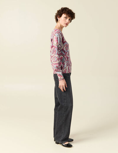 Pull manches longues vieux rose femme