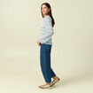 Blouse col rond manches longues bleu ciel femme