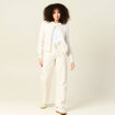 Jeans baggy ceinturé denim blanc femme