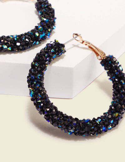 Boucles d'oreilles créoles noir femme