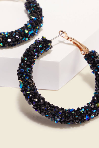 Boucles d'oreilles créoles noir femme