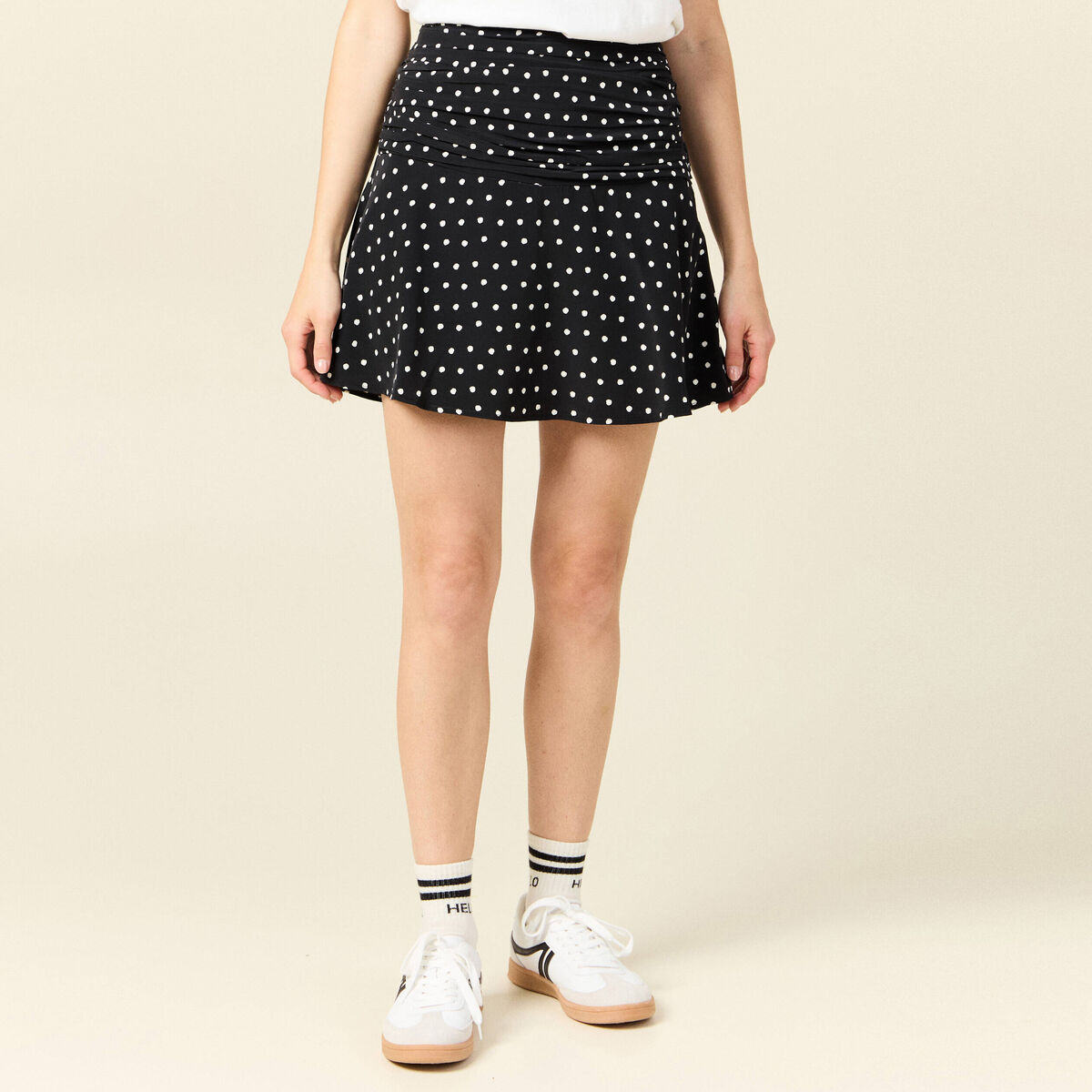 Jupe-short droite noir femme