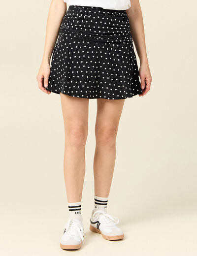 Jupe-short droite noir femme