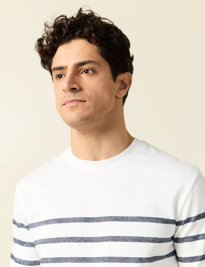 T-shirt manches longues ecru homme