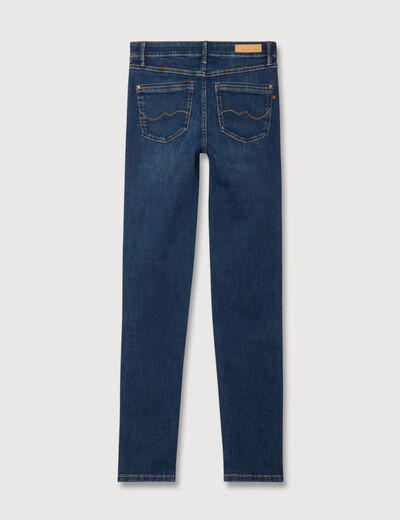 Jeans slim taille haute denim brut femme