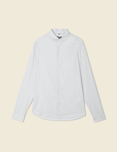 Col cintr&eacute; en coton manches longues bleu ciel homme