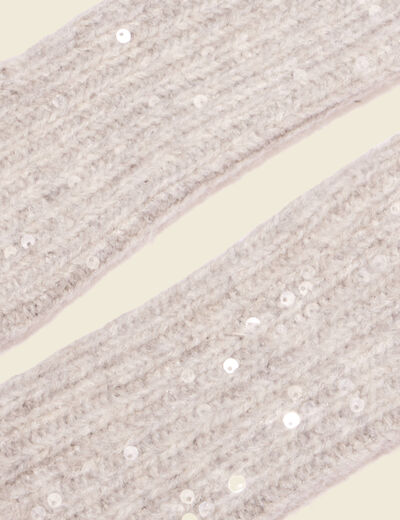Mitaines sequins gris femme