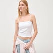 D&eacute;bardeur 2 en 1 avec brassi&egrave;re int&eacute;gr&eacute;e blanc femme