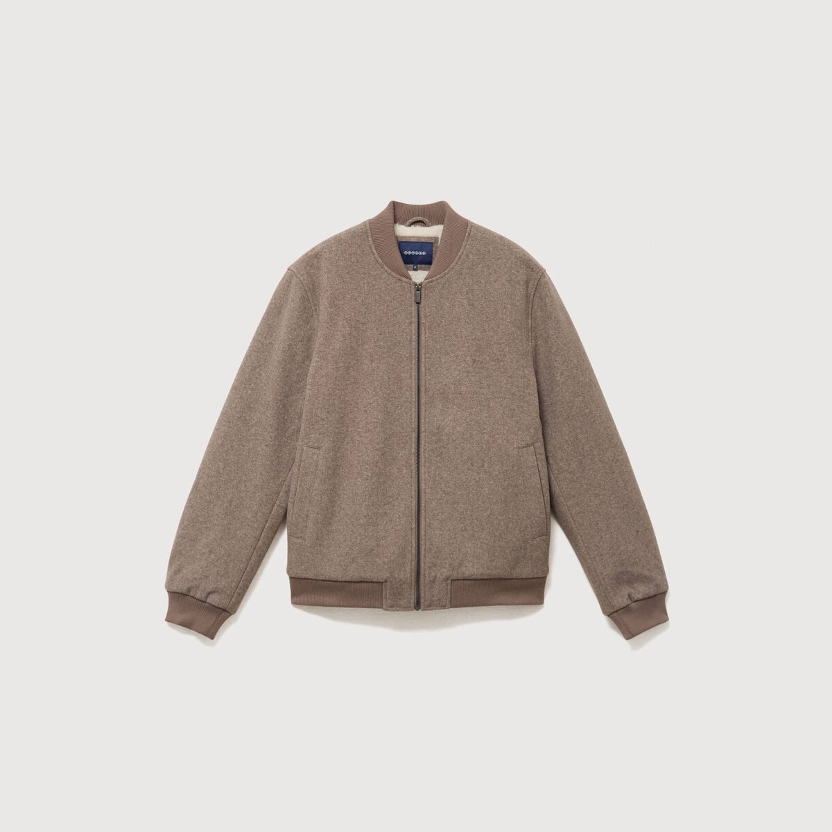 Blouson doubl&eacute; manches longues taupe homme