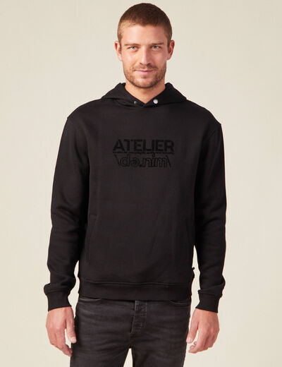 Sweat oversize à capuche noir homme