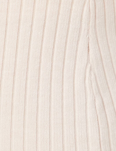 Jupe tricot midi ajustée beige femme