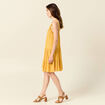 Robe évasée poitrine crochet jaune femme