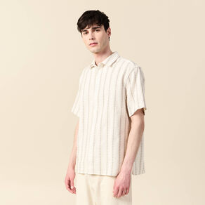 Chemise manches courtes ecru homme