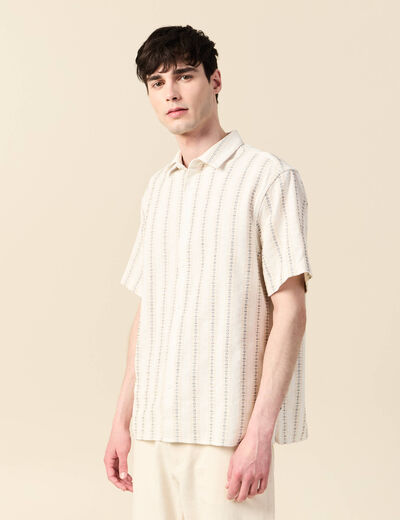 Chemise manches courtes ecru homme