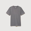 T-shirt cintr&eacute; col rond manches courtes gris homme